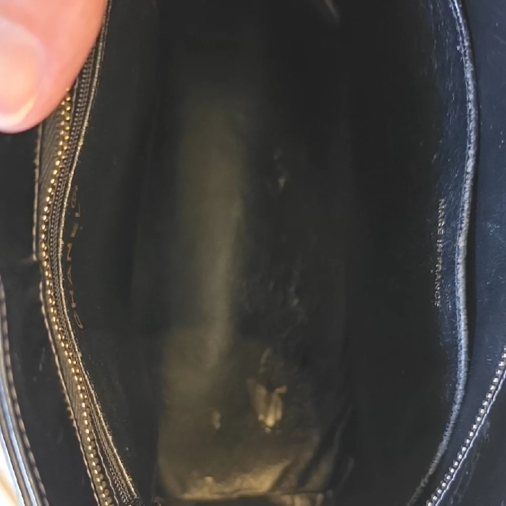 CHANEL Black Quilted Patent Leather Shoulder Bag with Gold Medallion Authentic - Picture 6 of 12